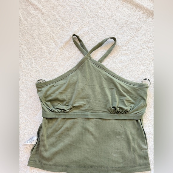 Old Navy Olive Green ribbed tank w/built in bra - Picture 3 of 5